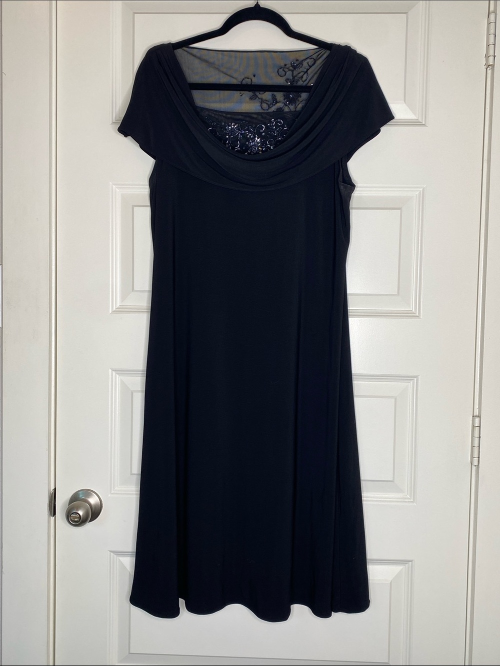 Black Midi Dress with Beading
